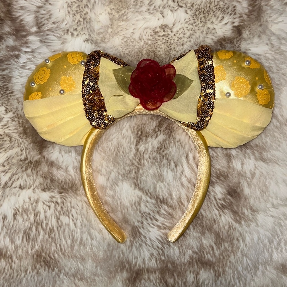 Disney Beauty and the Beast Rose Minnie Ears